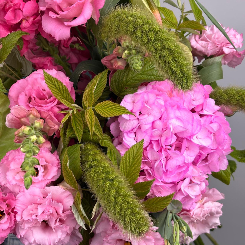 Полевой букет гортензия, антирринум и эустома #99